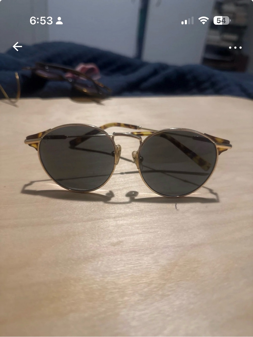 Diff Eyewear Tortoise & Gold Round Sunglasses with Dark Lenses